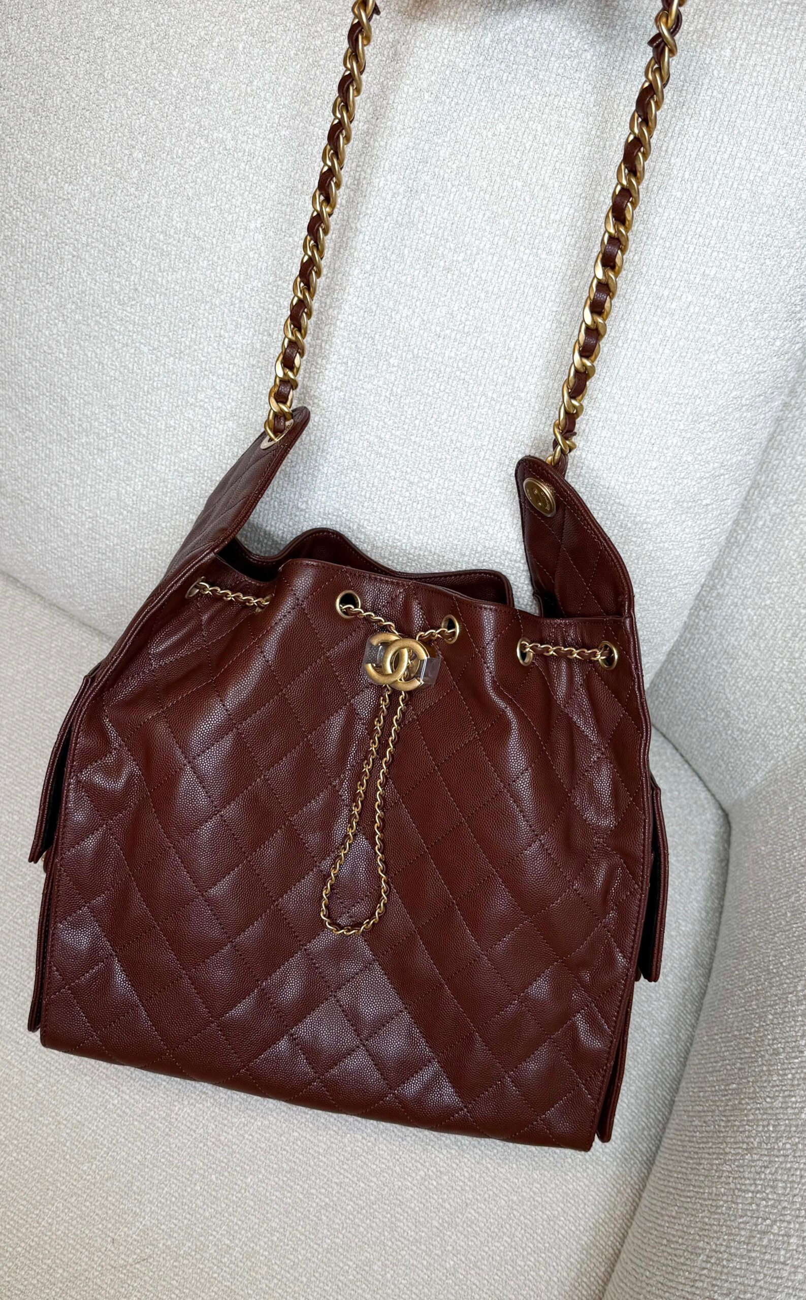 Chanel 25 Média Marrom/Chocolate