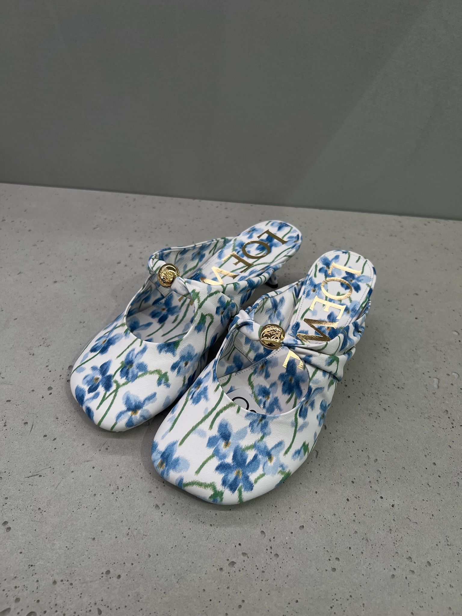 Pebble Soft mule in printed Loewe