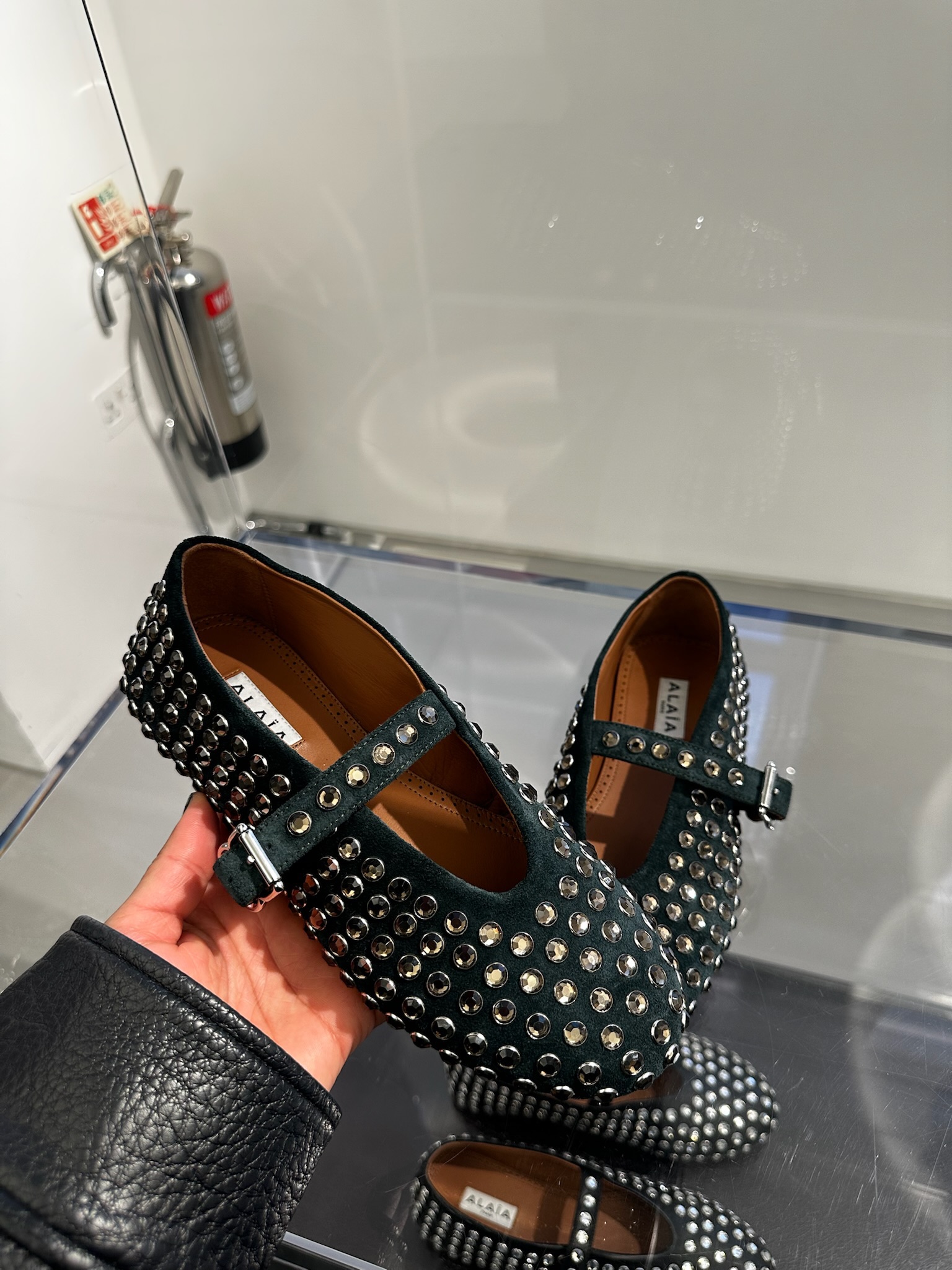 STRASS SUEDE BALLET FLATS ALAÏA