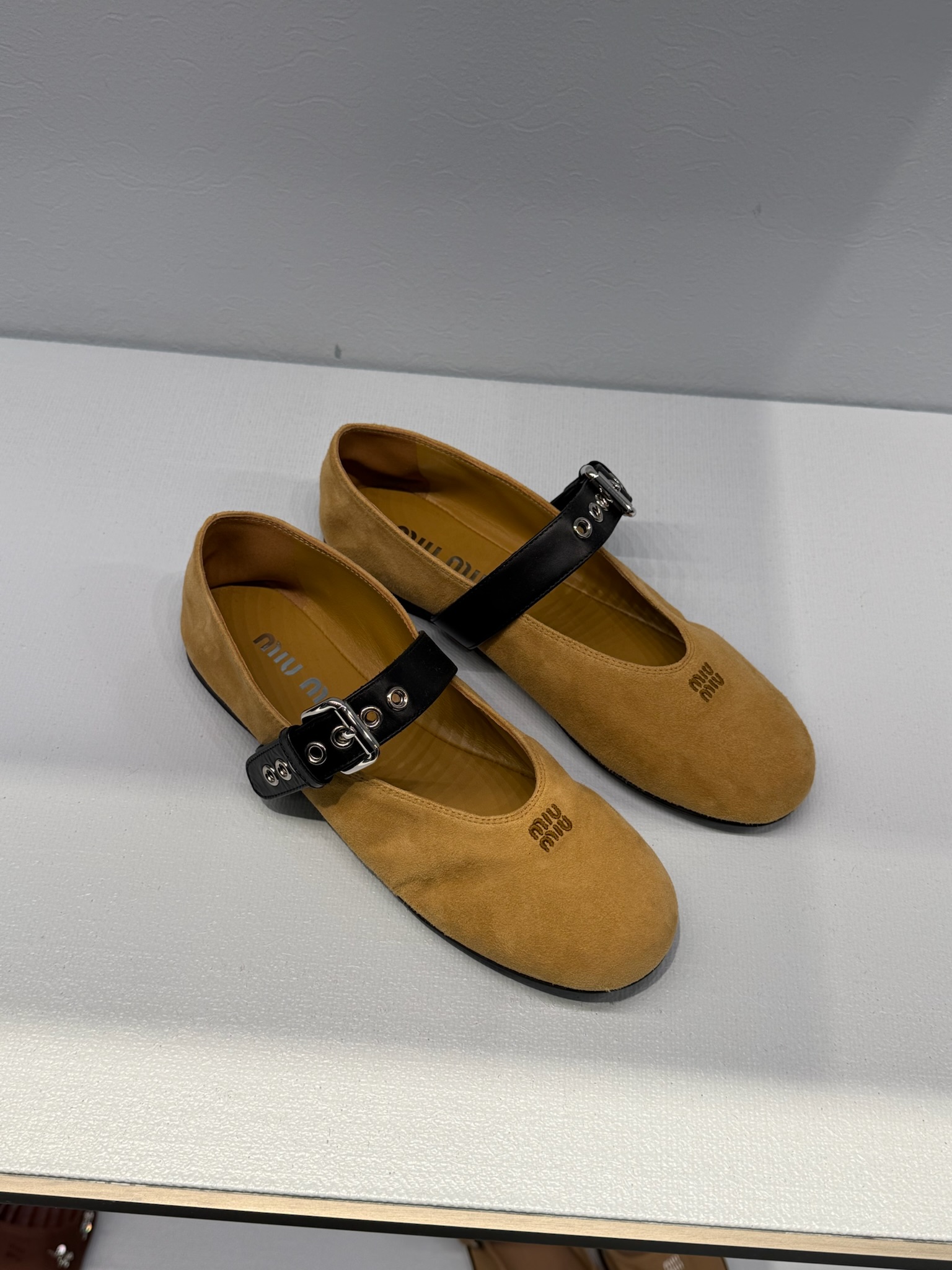 Suede Ballerinas Miu Miu